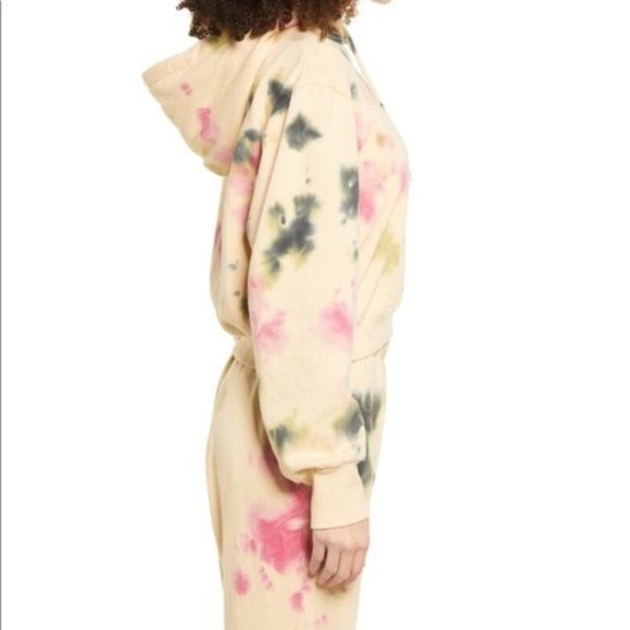 AFRM Fink Crop Tie Dye Hoodie in Sand Crumble - 3X - Picture 4 of 5